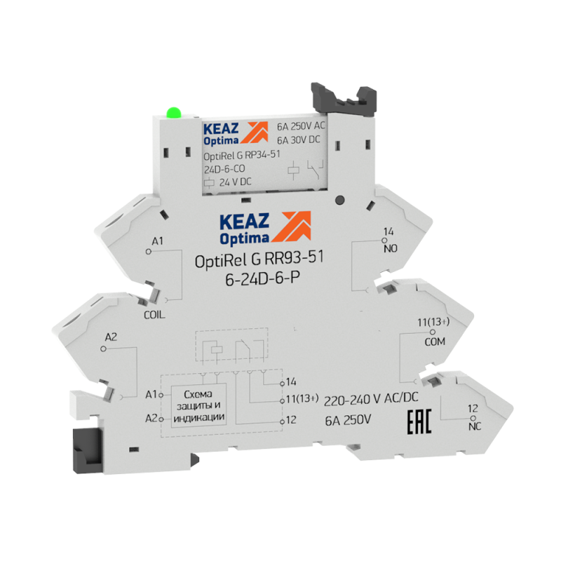 модуль релейный optirel g rm38-61-24d-6-p-co кэаз 282948 от BTSprom.by