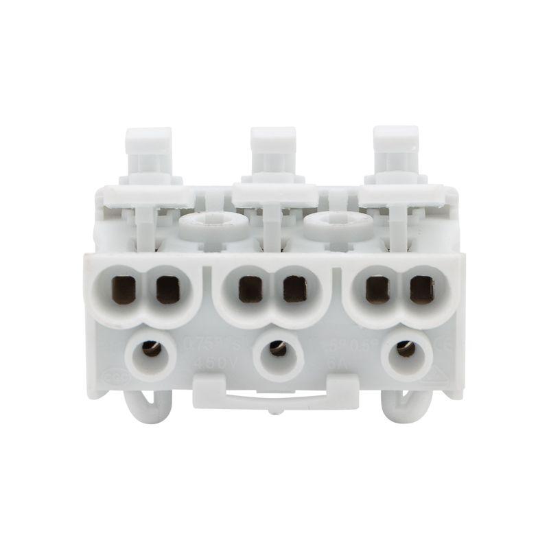  Клемма пружинная соединительная КСП 3-полюсная с заземл. и с монтажными ножками (уп.100шт) Rexant 07-6215-2 фото в каталоге от BTSprom.by