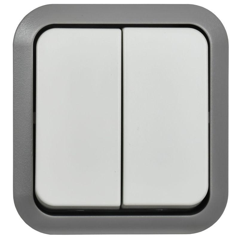  Выключатель проходной 2-кл. ОП TORS TS225 10А IP55 сер./бел. IEK TS-V22-0-10-55-K41 фото в каталоге от BTSprom.by