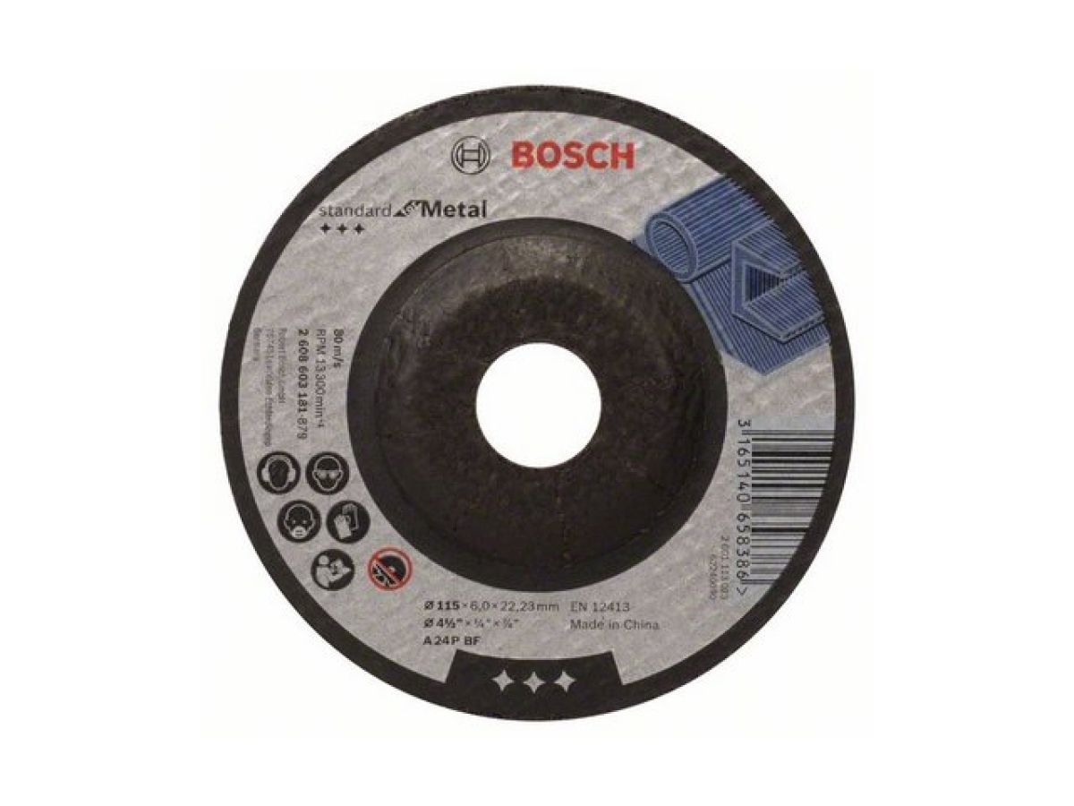 круг обдирочный 115х6x22.2 мм для металла standard bosch 2608603181 от BTSprom.by