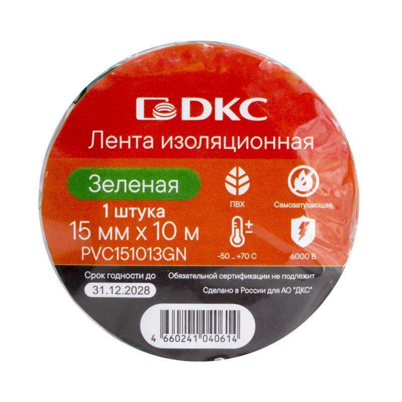  Лента изоляционная ПВХ 15х0.13 (10м) в рулоне зел. DKC PVC151013GN фото в каталоге от BTSprom.by