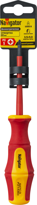  Отвертка диэлектрическая 93 424 NHT-Otd03-PZ1-80 Navigator 93424 фото в каталоге от BTSprom.by