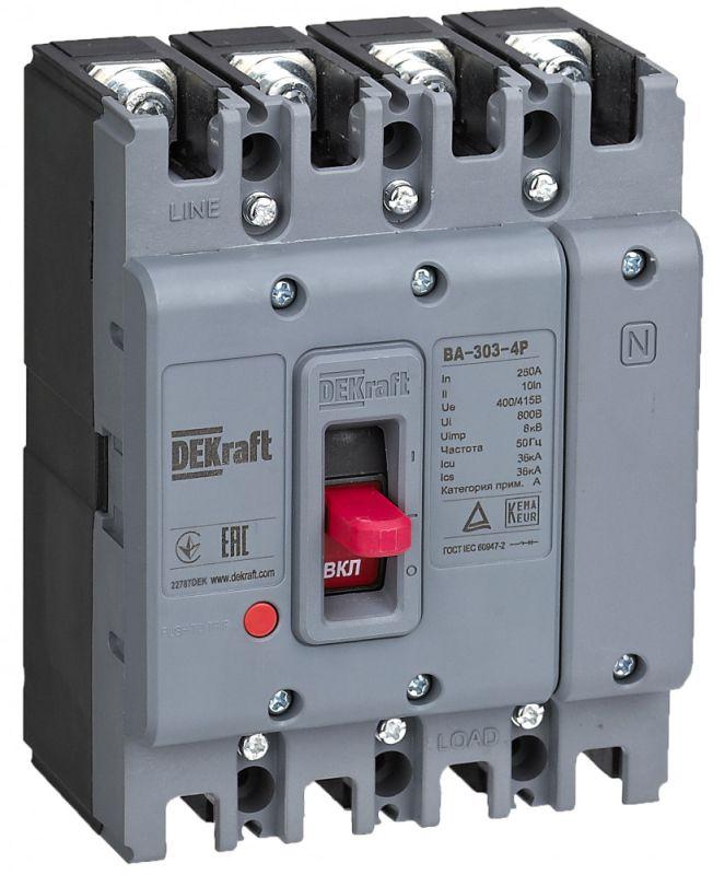 выключатель автоматический 4п 100а 36ка ва-303 dekraft 22781dek от BTSprom.by