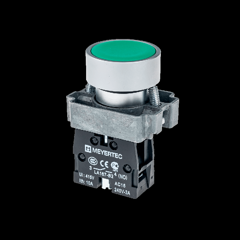 кнопка плоская зел. 1no метал. mtb2-baz113 овен 54245 от BTSprom.by