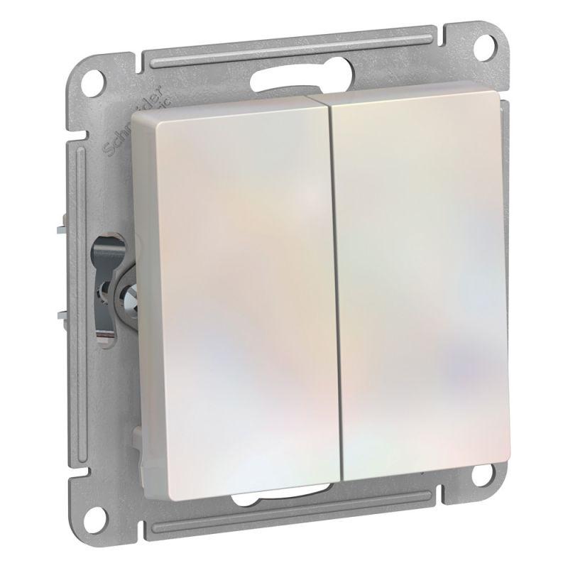 выключатель 2-кл. сп atlasdesign 10а ip20 (сх. 5) 10ax механизм жемчуж. se atn000451 от BTSprom.by