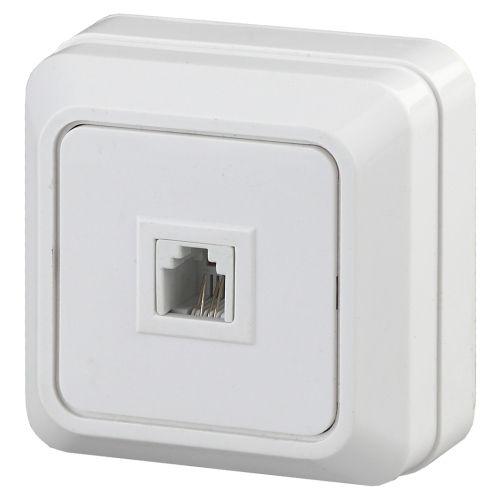 розетка телефонная 1-м оп quadro 2-302-01 rj11 ip20 бел. intro б0027661 от BTSprom.by