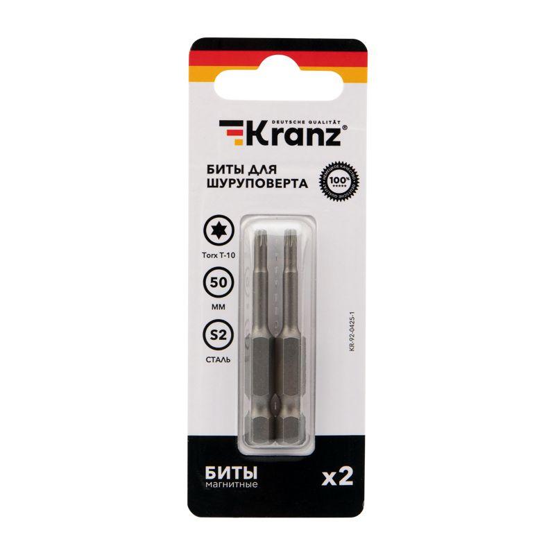  Бита для шуруповерта Torx T10х50мм (уп.2шт) Kranz KR-92-0425-1 фото в каталоге от BTSprom.by