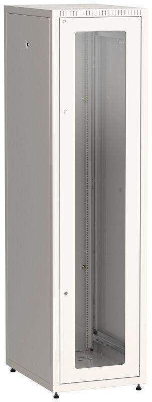 шкаф сетевой linea e 42u 600х800мм стекл. передняя дверь задняя металлическая сер. itk le35-42u68-gm от BTSprom.by