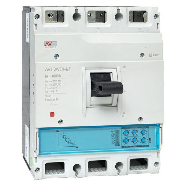 выключатель автоматический 3п 1000а 50ка av power-4/3 etu2.0 averes ekf mccb-43-1000-2.0-av от BTSprom.by