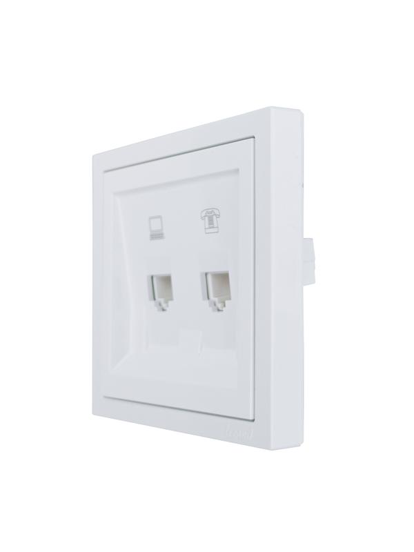  Розетка компьютер+телефон СП ZIMA бел. LEZARD 704-0288-143 фото в каталоге от BTSprom.by