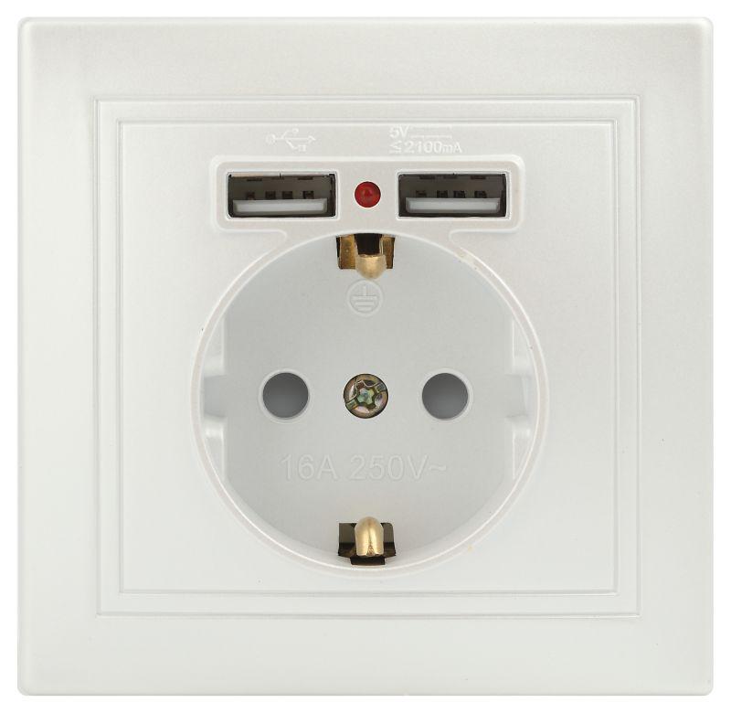 розетка 1-м сп plano 1-410-06 ip20 + 2хusb перламутр intro б0053947 от BTSprom.by