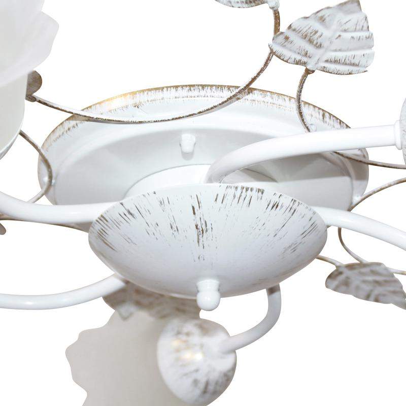  Светильник "Глория" 151 (плафон Ландыш) НПБ 01-5х60-102 Е14 [ИМ] [es] потолочн. бел./зол. Элетех 1005405108 фото в каталоге от BTSprom.by