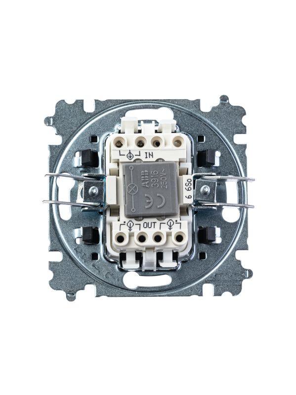  Переключатель 1-кл. СП Levit IP20 с подсветкой ориентацион. кофе макиато/бел. ABB 2CHH590646A6018 фото в каталоге от BTSprom.by