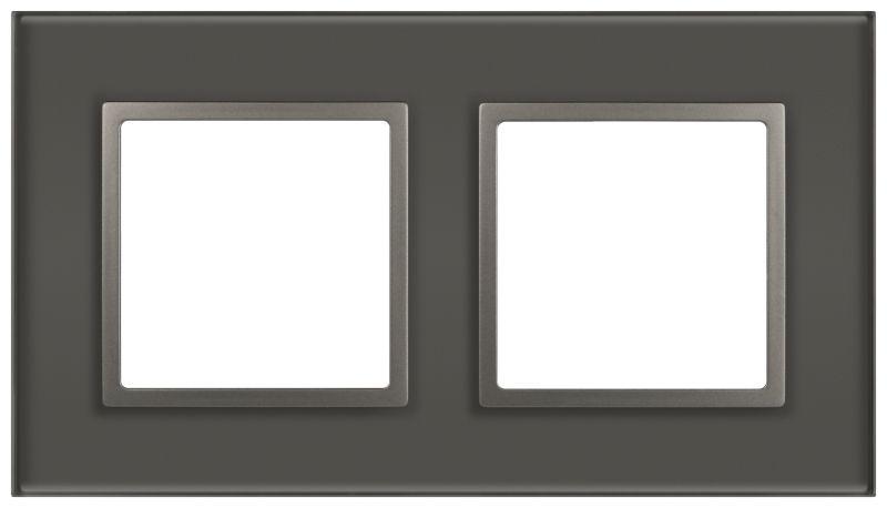 рамка 2-м elegance 14-5102-16 для розеток и выключателей стекло титан эра б0065835 от BTSprom.by