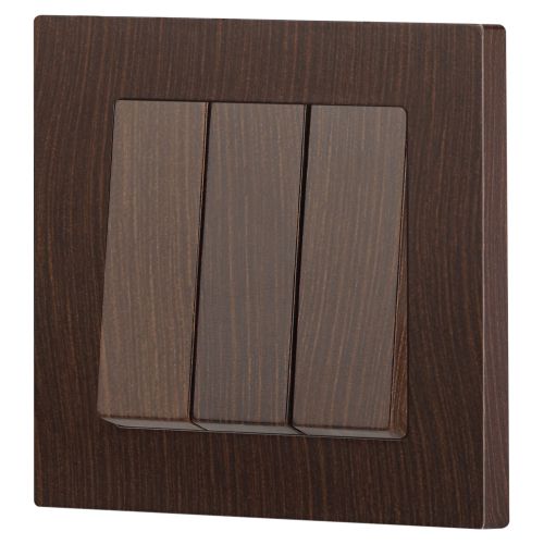  Выключатель 3-кл. СП Accent 6-106-10 10А IP20 250В AL/CU венге Intro Б0063550 фото в каталоге от BTSprom.by