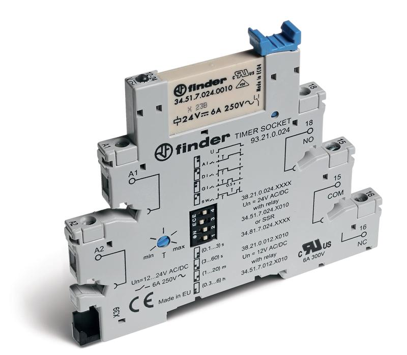 модуль интерфейсный (сборка 41.81.7.024.9024 + 93.02.0.024) твердотельное реле с таймером (мультифункциональные: aidigisw) выход 6а (24в dc) 24в ac/dc ip20 винт. клеммы finder 382100249024 от BTSprom.by