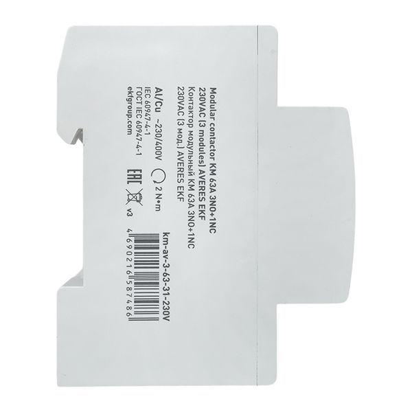  Контактор модульный КМ 63А 3NO+1NC 230В AC (3 мод.) AVERES EKF km-av-3-63-31-230V фото в каталоге от BTSprom.by