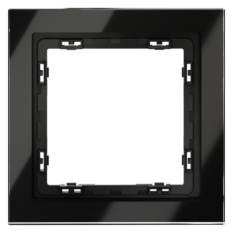 рамка 1-м s70 стеклян. черн. voltum vls110108 от BTSprom.by