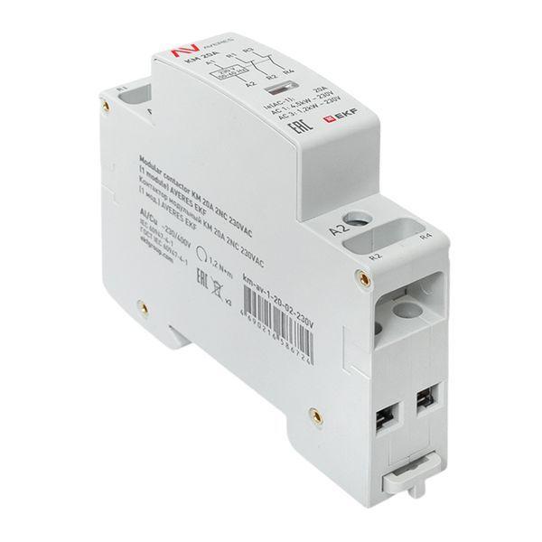  Контактор модульный КМ 20А 2NC 230В AC (1 мод.) AVERES EKF km-av-1-20-02-230V фото в каталоге от BTSprom.by