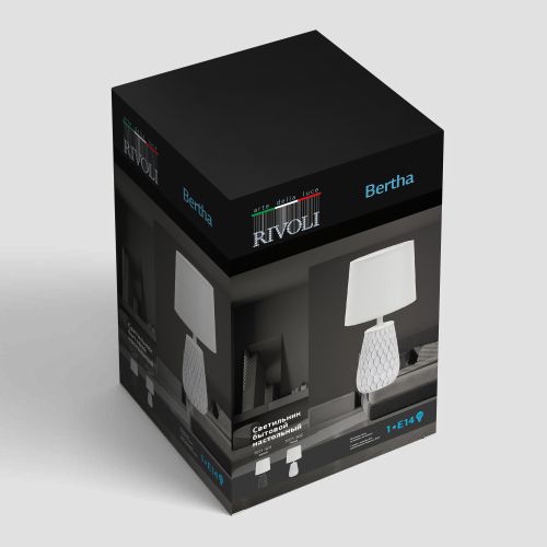  Лампа настольная Bertha 7071-502 1хE14 40Вт керамика бел. Rivoli Б0057272 фото в каталоге от BTSprom.by