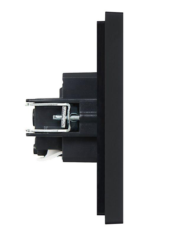  Розетка СП FORTE&PIANO FP114 16А с заземл. без защ. шторок безвинт. крепл. черн. IEK FP-R11-16-1-K02 фото в каталоге от BTSprom.by