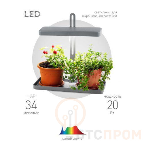 Светильник для растений FITO-20W-QLED-G 20Вт 220-240В 3500К IP40 +1град. до +35град.C 30000ч настол. ЭРА Б0039035 фото в каталоге от BTSprom.by  Светильник для растений FITO-20W-QLED-G 20Вт 220-240В 3500К IP40 +1град. до +35град.C 30000ч настол. ЭРА Б0039035 фото в каталоге от BTSprom.by