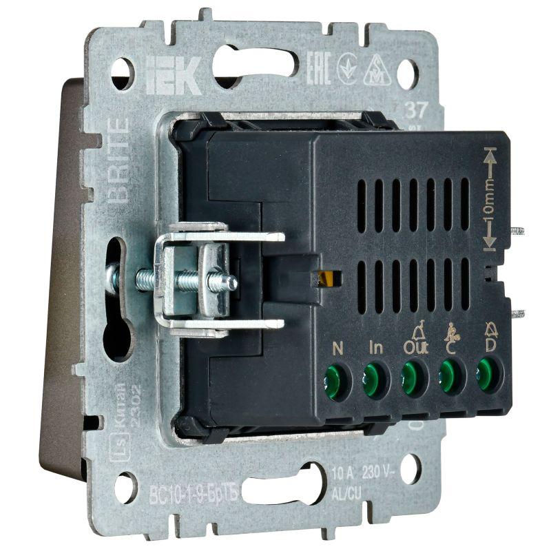  Кнопка звонка BRITE 10А ВС10-1-9-БрТБ для отелей с индик. механизм бронза IEK BR-V14-2-10-K45 фото в каталоге от BTSprom.by