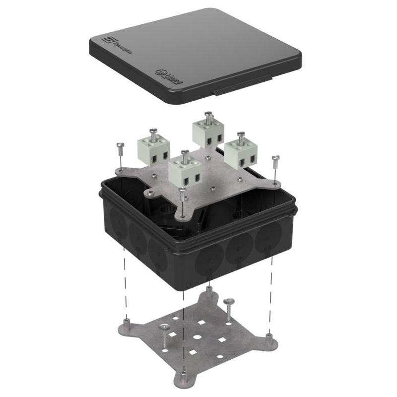 коробка огнестойкая оп 100х100х40мм е15-е120 двухкомпонентн. промрукав 60-0303-9005-fr2.5-8 от BTSprom.by