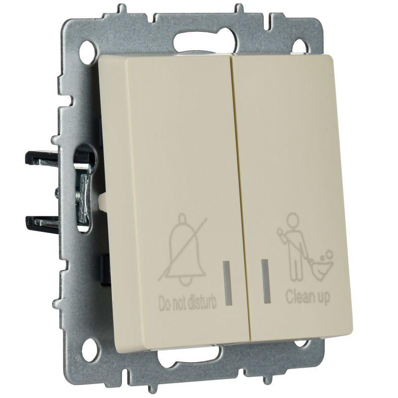  Выключатель 2-кл. BRITE 10А ВС10-2-9-БрКр для отелей с индик. механизм беж. IEK BR-V20-2-10-K10 фото в каталоге от BTSprom.by