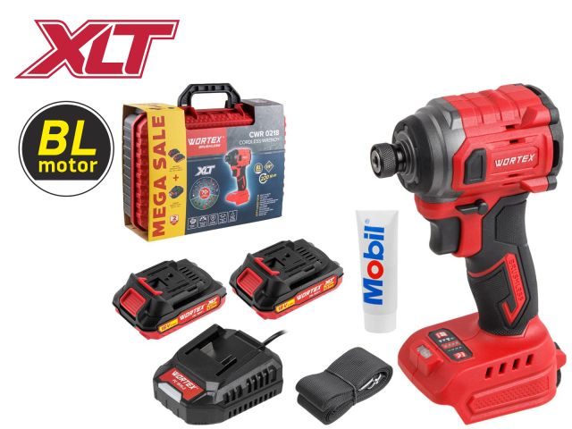 аккум. ударный гайковерт/винтоверт wortex cwr 0218 в чем. xlt 2x2 а*ч, бесщет., 18 в, 220 н*м (внутр. шестигр. 1/4", вес 0,92 кг) 1329731 от BTSprom.by