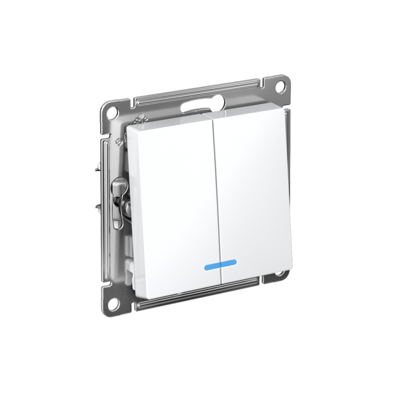 выключатель 2-кл. atlasdesign (сх. 5а) 10ax с подсветкой механизм лотос se atn001353 от BTSprom.by