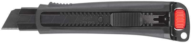 нож технический 25мм усиленный прорезиненный дополнит. пластиковый прижим профи черн. fit 10332 от BTSprom.by