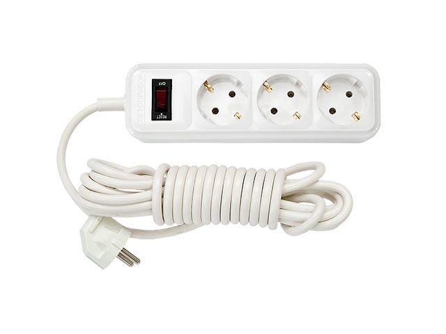 удлинитель бытовой 3,5м (3 роз., 2.5квт, с/з, пвс 3х0,75) bylectrica (со встроенным ограничителем тока) у10-3223.5м от BTSprom.by