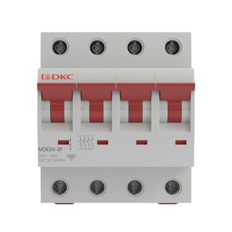  Выключатель автоматический модульный 4п D 4А 6кА YON max MD63N DKC MD63N-4PD4 фото в каталоге от BTSprom.by