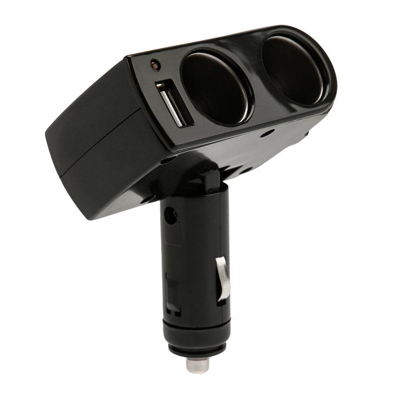  Разветвитель автоприкуривателя 2 гнезда 1хUSB (5 V 1000 mA) Rexant 16-0238 фото в каталоге от BTSprom.by