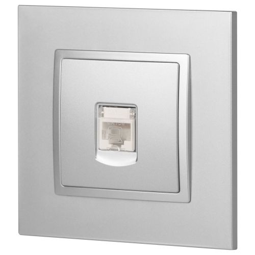  Розетка компьютерная 1-м Elegance 14-3107-03 RJ45 IP20 механизм алюм. Эра Б0034304 фото в каталоге от BTSprom.by