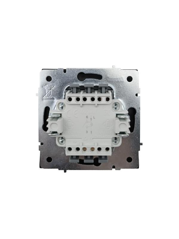  Выключатель проходной 1-кл. с индик. СП ZIMA IP20 10А безвинт. зажим черн. бархат LEZARD 704-4288-114QC фото в каталоге от BTSprom.by