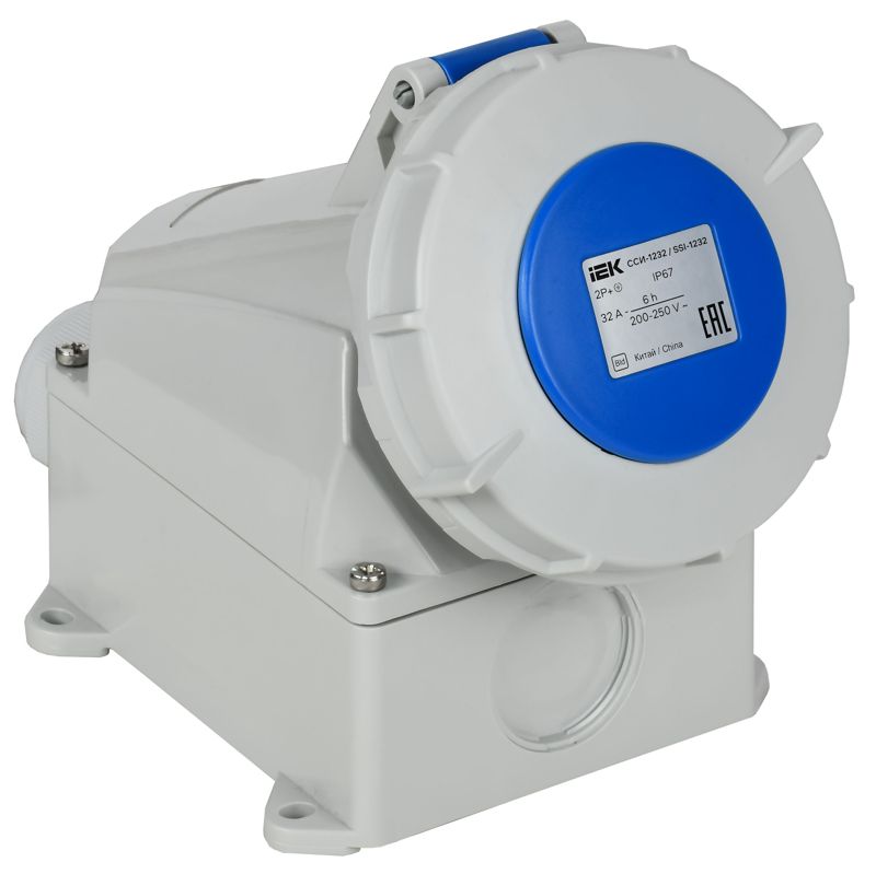 розетка стационарная сси-1232 32а-6ч 220в 2p+pe ip67 iek psr11-032-3-0-67 от BTSprom.by