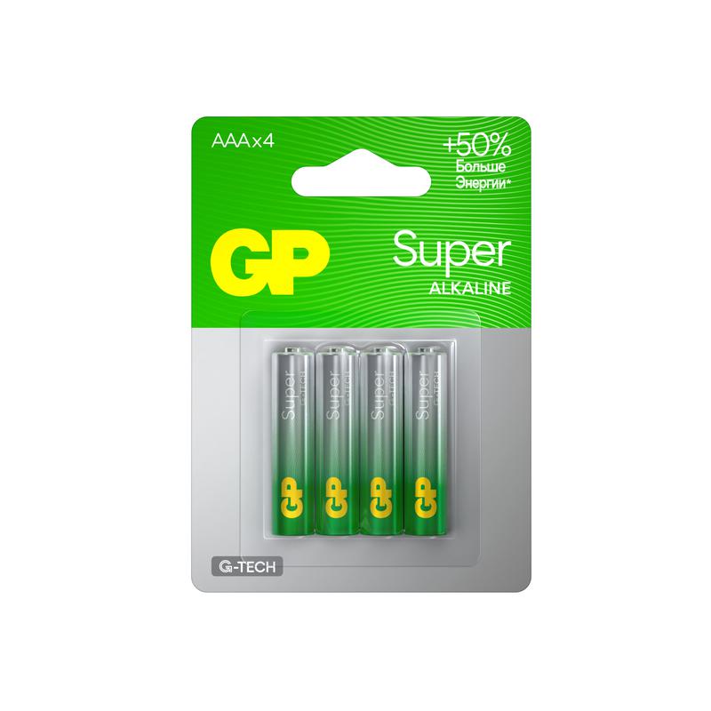 элемент питания алкалиновый aaa/lr03 1.5в super alkaline g-tech (блист.4шт) gp 1220 от BTSprom.by