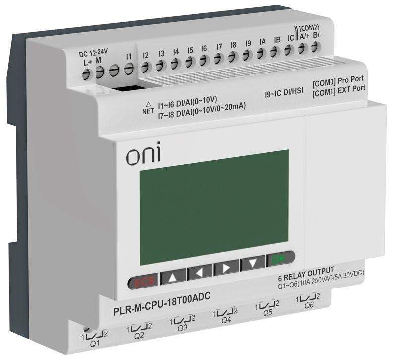 контроллер программируемый логический (микро плк) plr-m. cpu di12/do06(t) 24в dc oni plr-m-cpu-18t00adc от BTSprom.by