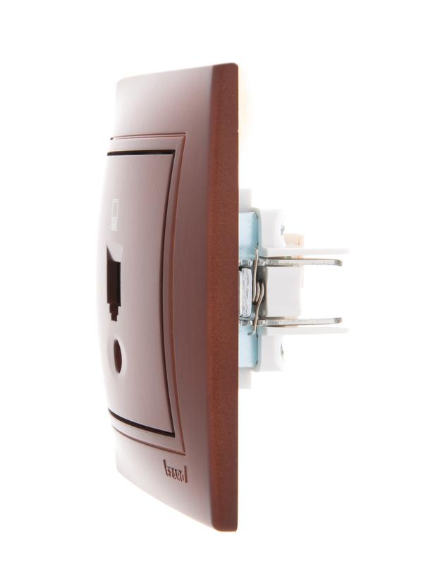  Розетка компьютерная 1-м СП Mira RJ45 16А IP20 вишня LEZARD 701-0601-139 фото в каталоге от BTSprom.by