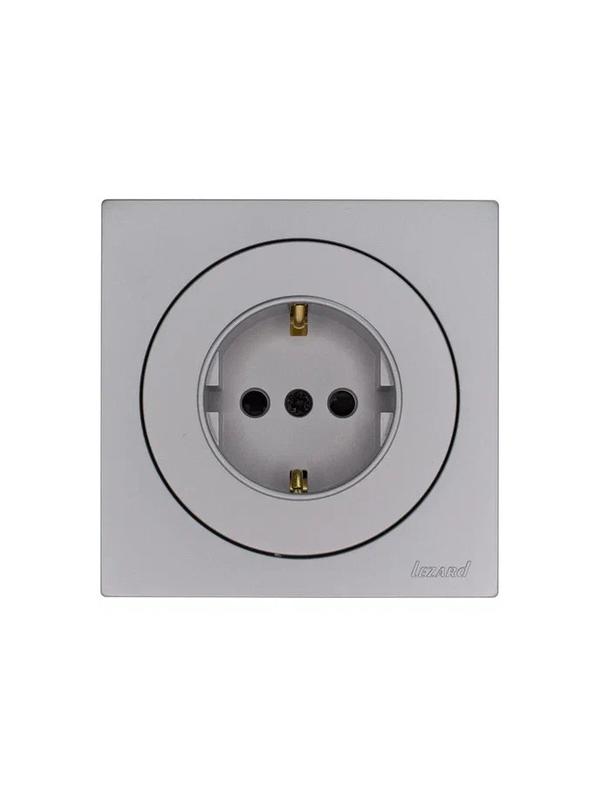 Розетка 1-м OSEN IP20 16А с защ. шторками ПБТ механизм сер. матов. LEZARD 743-7488-124B фото в каталоге от BTSprom.by