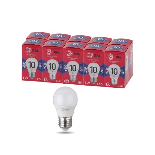Лампа светодиодная RED LINE LED P45-10W-865-E27 R 10Вт P45 шар 6500К холод. бел. E27 Эра Б0045355 фото в каталоге от BTSprom.by