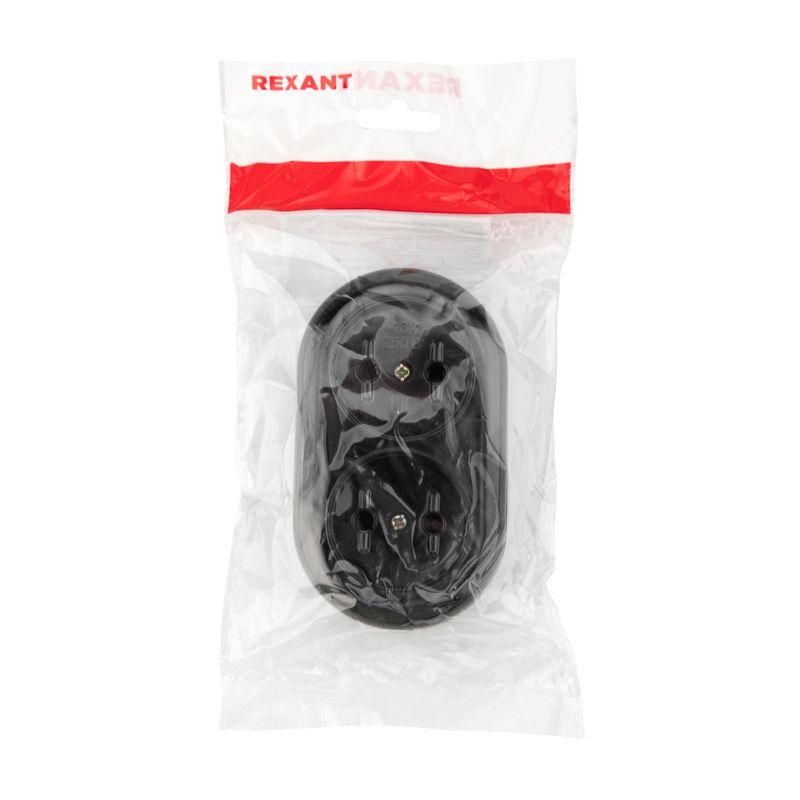  Колодка удлинителя 2-м без заземл. 16А карболит черн. Rexant 11-8981 фото в каталоге от BTSprom.by