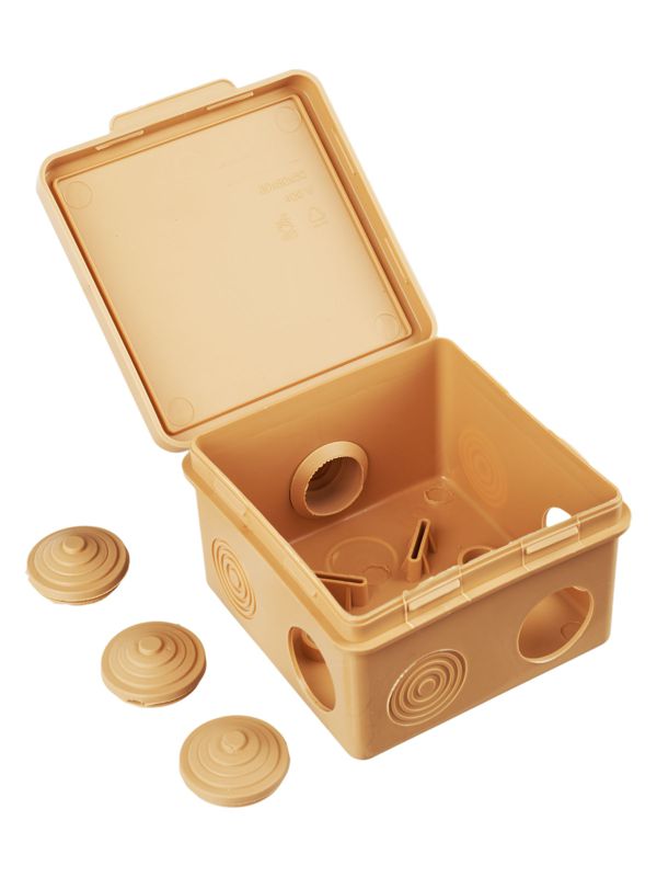  Коробка распаячная ОП КМ 80х80х50 IP54 откид. крышка 7 вводов сосна IEK UKO31-080-080-050-K34-54 фото в каталоге от BTSprom.by