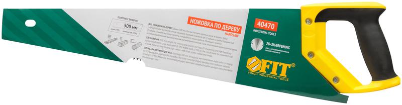  Ножовка по дереву крупный кален.зуб 5 ТPI с запилом 7 ТPI 2D заточка пласт.прорезинен.ручка 500мм FIT 40470 фото в каталоге от BTSprom.by