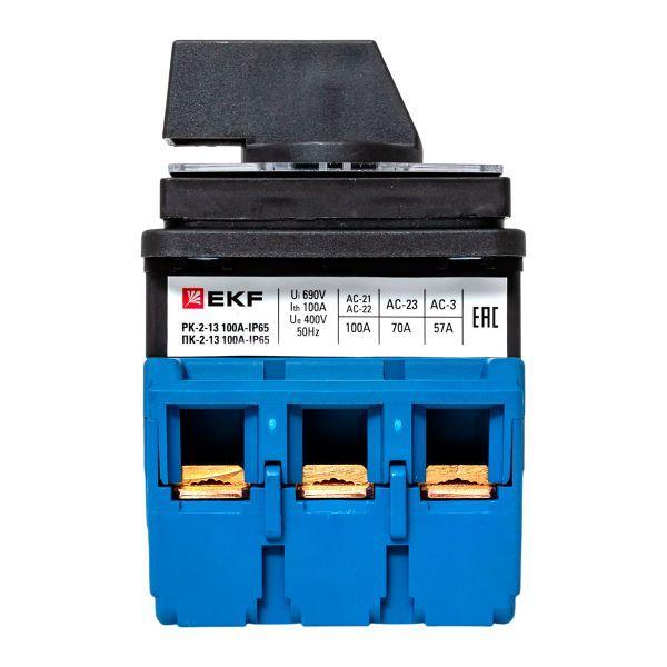  Переключатель кулачковый ПК-2-13 3п 100А "ВКЛ-ВЫКЛ" IP65 EKF pk-2-13-100-65 фото в каталоге от BTSprom.by