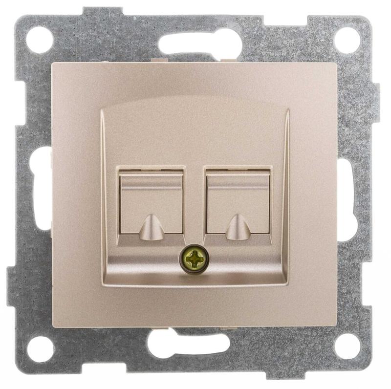 механизм розетки компьютерной rj45 2-местн. сп bravo шампань gusi с10к2-027 от BTSprom.by