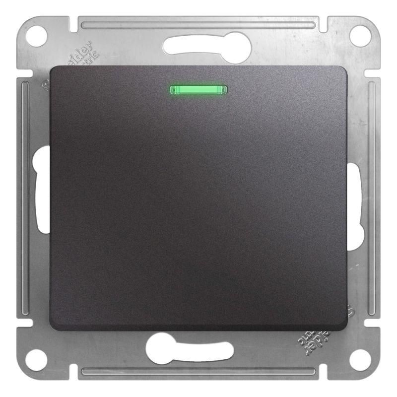 выключатель 1-кл. сп glossa 10а ip20 (сх. 1а) 10ax с подсветкой механизм графит se gsl001313 от BTSprom.by
