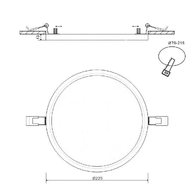 Светильник светодиодный KH-RC-R225-24-NW потолочн. светодиодный встраив. ультратонкий серия KH-RC бел. 24Вт IP20 Нейтральный бел. (4000К) DesignLed 00-00004510 фото в каталоге от BTSprom.by